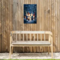 Winter - Gnooms - Eekhoorns - Meerkleurig Tuinposter op houten frame 2 cm dik klein -sfeer4