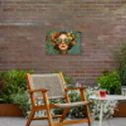 Vrouw - Bloemen - Vlinders - Natuur - Vintage Tuinposter op houten frame 2 cm dik klein -sfeer3