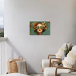Vrouw - Bloemen - Vlinders - Natuur - Vintage Tuinposter op houten frame 2 cm dik klein -sfeer1