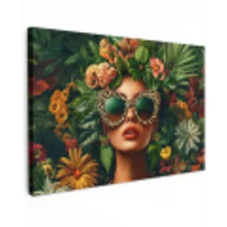 Vrouw - Panterprint - Jungle - Natuur - Luxe Tuinposter op houten frame 2 cm dik klein -3d