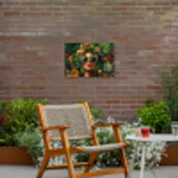 Vrouw - Panterprint - Jungle - Natuur - Luxe Tuinposter op houten frame 2 cm dik klein -sfeer3