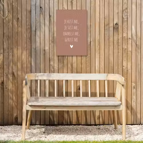 Je kust me je sust me - Maaike Ouboter - Quotes - Spreuken Tuinposter op houten frame 2 cm dik klein -sfeer4