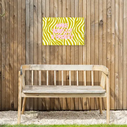 Zebraprint - Priority - Roze Tuinposter op houten frame 2 cm dik klein -sfeer4