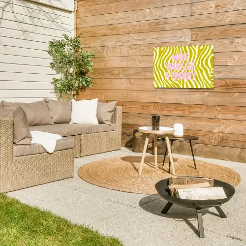 Zebraprint - Priority - Roze Tuinposter op houten frame 2 cm dik klein -sfeer2