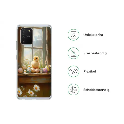 Kuiken - Raam - Paaseieren Telefoonhoesje Samsung Galaxy S10 Lite klein -specsS10Lite