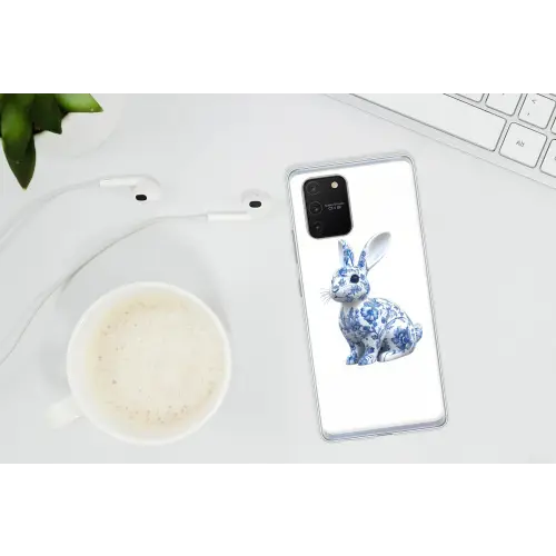 Delftsblauw - Haasje - Wit Telefoonhoesje Samsung Galaxy S10 Lite klein -oordopS10Lite