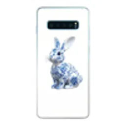 Delftsblauw - Haasje - Wit Telefoonhoesje Samsung Galaxy S10 Lite klein -3d