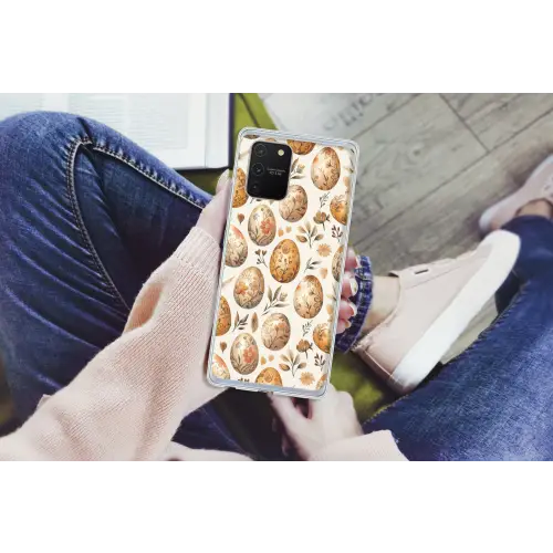 Paaseieren - Bruin - Bloemen Telefoonhoesje Samsung Galaxy S10 Lite klein -handS10Lite