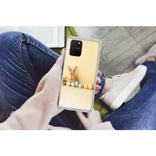 Eieren - Konijn - Pasteltinten Telefoonhoesje Samsung Galaxy S10 Lite klein -handS10Lite