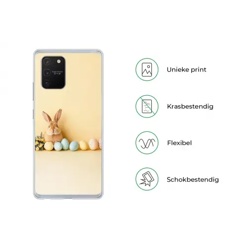 Eieren - Konijn - Pasteltinten Telefoonhoesje Samsung Galaxy S10 Lite klein -specsS10Lite