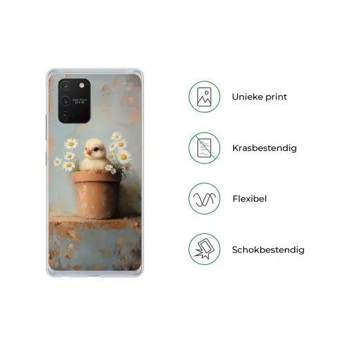 Bloempot - Kuiken - Bloemetjes Telefoonhoesje Samsung Galaxy S10 Lite klein -specsS10Lite