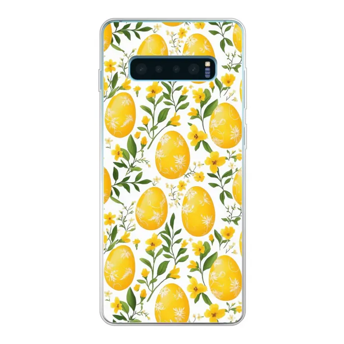 Bloemen - Paaseieren - Geel Telefoonhoesje Samsung Galaxy S10 Lite klein -3d