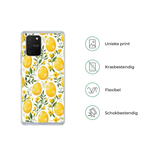 Bloemen - Paaseieren - Geel Telefoonhoesje Samsung Galaxy S10 Lite klein -specsS10Lite