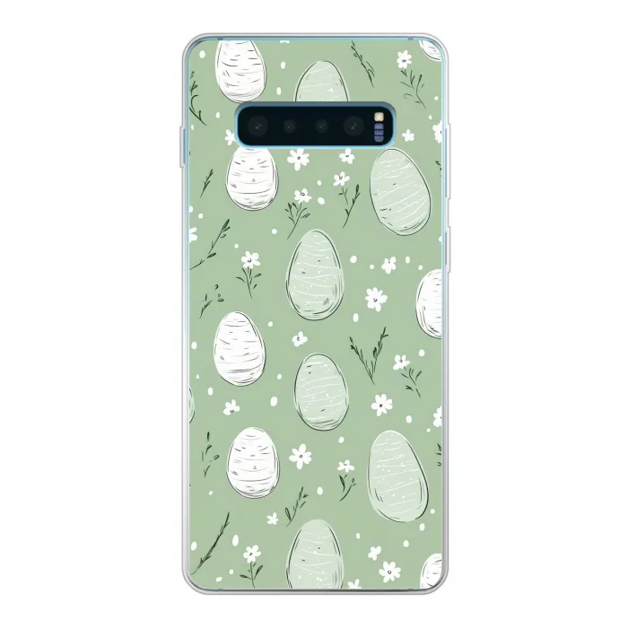 Groen - Eieren - Patroon Telefoonhoesje Samsung Galaxy S10 Lite klein -3d