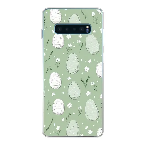 Groen - Eieren - Patroon Telefoonhoesje Samsung Galaxy S10 Lite klein -3d