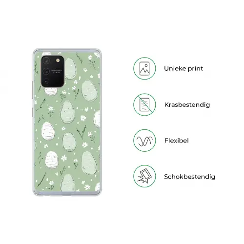 Groen - Eieren - Patroon Telefoonhoesje Samsung Galaxy S10 Lite klein -specsS10Lite