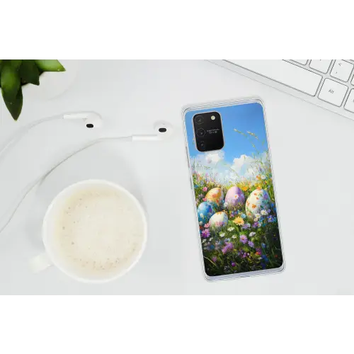 Grasveld - Eieren - Bloemen Telefoonhoesje Samsung Galaxy S10 Lite klein -oordopS10Lite