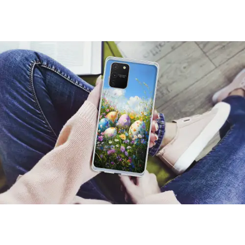 Grasveld - Eieren - Bloemen Telefoonhoesje Samsung Galaxy S10 Lite klein -handS10Lite