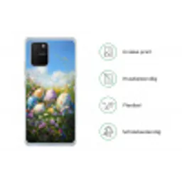Grasveld - Eieren - Bloemen Telefoonhoesje Samsung Galaxy S10 Lite klein -specsS10Lite