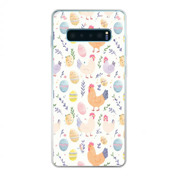 Patroon - Kip - Paaseieren Telefoonhoesje Samsung Galaxy S10 Lite klein -3d