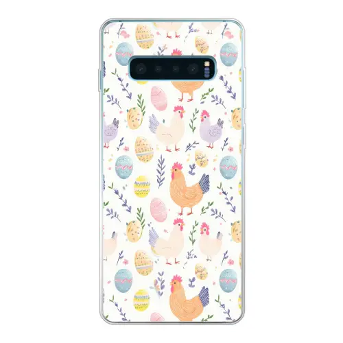 Patroon - Kip - Paaseieren Telefoonhoesje Samsung Galaxy S10 Lite klein -3d