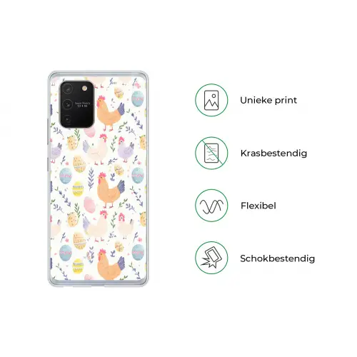 Patroon - Kip - Paaseieren Telefoonhoesje Samsung Galaxy S10 Lite klein -specsS10Lite