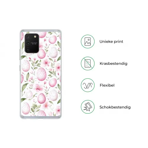 Patroon - Eieren - Roze - Pasen Telefoonhoesje Samsung Galaxy S10 Lite klein -specsS10Lite