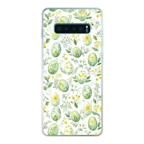 Patroon - Groen - Eieren Telefoonhoesje Samsung Galaxy S10 Lite klein -3d