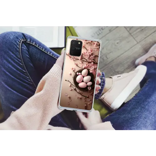 Roze - Bloesems - Eieren Telefoonhoesje Samsung Galaxy S10 Lite klein -handS10Lite