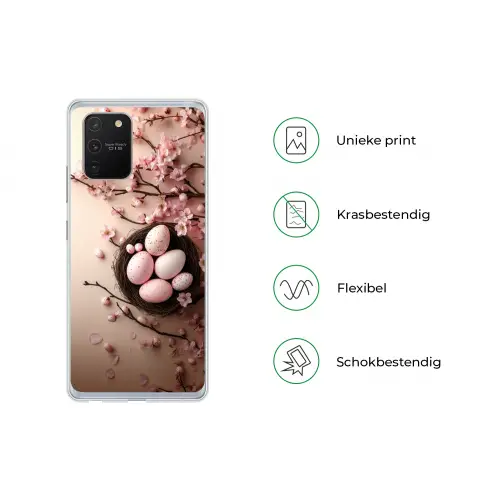 Roze - Bloesems - Eieren Telefoonhoesje Samsung Galaxy S10 Lite klein -specsS10Lite
