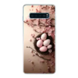 Roze - Bloesems - Eieren Telefoonhoesje Samsung Galaxy S10 Lite klein -3d