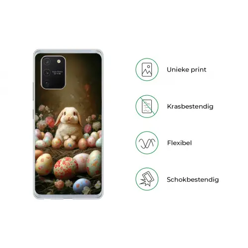 Konijn - Paaseieren - Stilleven Telefoonhoesje Samsung Galaxy S10 Lite klein -specsS10Lite