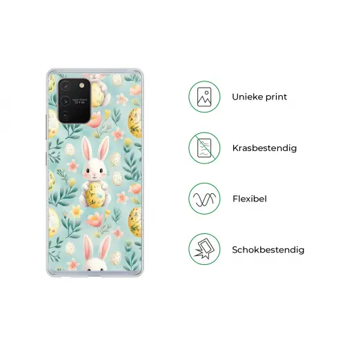 Konijn - Eieren - Takjes Telefoonhoesje Samsung Galaxy S10 Lite klein -specsS10Lite