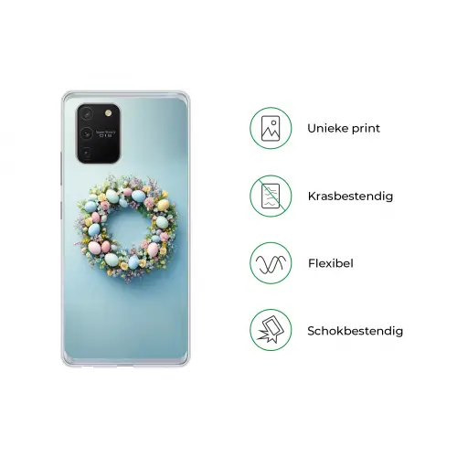 Krans - Eieren - Bloemen Telefoonhoesje Samsung Galaxy S10 Lite klein -specsS10Lite