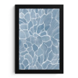 Abstract - Blauw - Bladeren fotolijst zwart zonder passe partout klein -3d