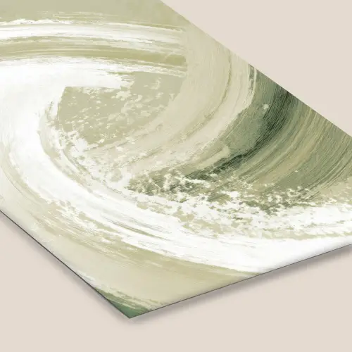 Abstract - Penseelstreken - Golven - Groen fotolijst zwart zonder passe partout klein -zsfeer6