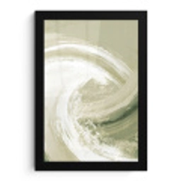 Abstract - Penseelstreken - Golven - Groen fotolijst zwart zonder passe partout klein -3d