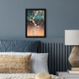 Abstract - Kubus - Goud - Patronen - Luxe fotolijst zwart zonder passe partout klein -sfeer3