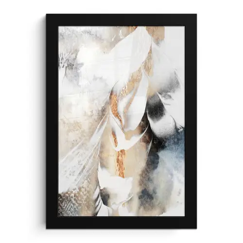 Abstract - Gold - Design - Luxe fotolijst zwart zonder passe partout klein -3d