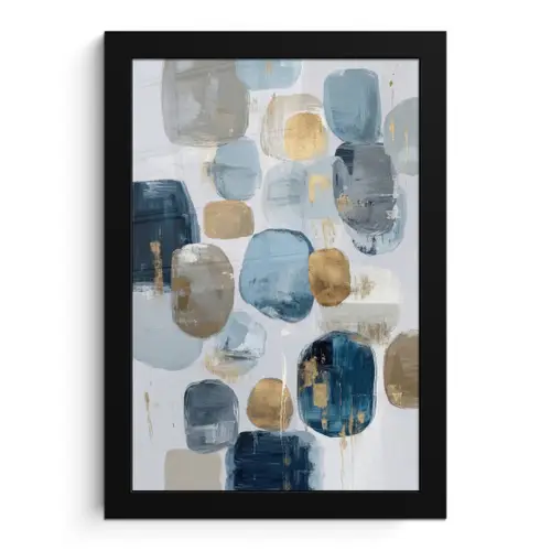 Abstract - Goud - Vormen fotolijst zwart zonder passe partout klein -3d