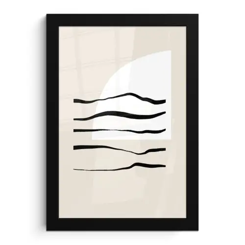 Abstract - Lijn - Pastel fotolijst zwart zonder passe partout klein -3d