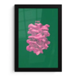 Abstract - Pink - Lijnen - Groen fotolijst zwart zonder passe partout klein -3d