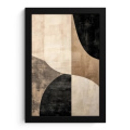 Abstract - Vlakken - Zwart - Rond fotolijst zwart zonder passe partout klein -3d