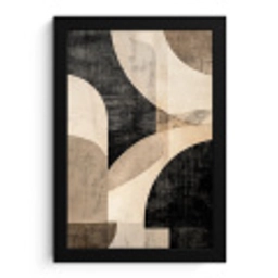 Abstract - Vormen - Modern - Beige fotolijst zwart zonder passe partout klein -3d