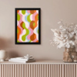 Abstract - Vormen - Roze fotolijst zwart zonder passe partout klein -sfeer5