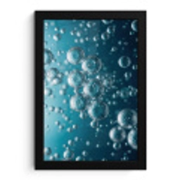Luchtbellen - Dynamisch - Blauw fotolijst zwart zonder passe partout klein -3d