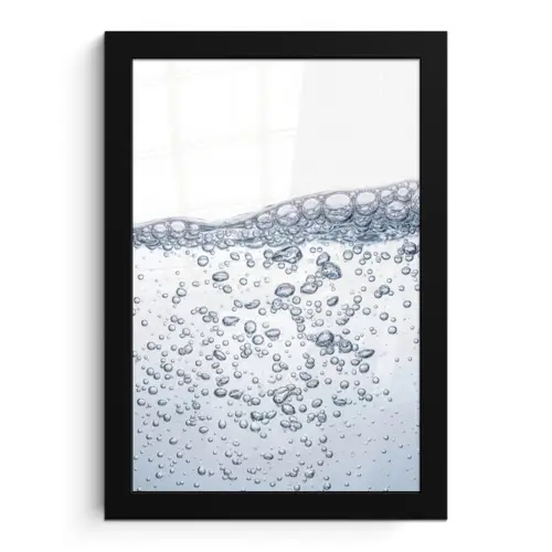 Luchtbellen - Water - Dynamisch fotolijst zwart zonder passe partout klein -3d