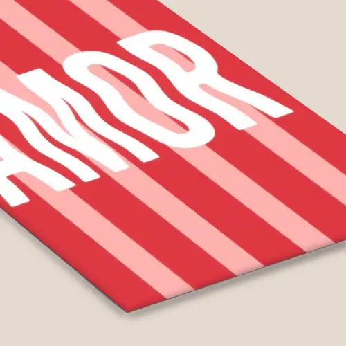 Amor - Strepen - Rood - Roze fotolijst zwart zonder passe partout klein -zsfeer6