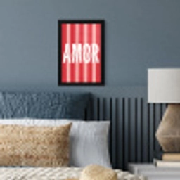 Amor - Strepen - Rood - Roze fotolijst zwart zonder passe partout klein -sfeer3