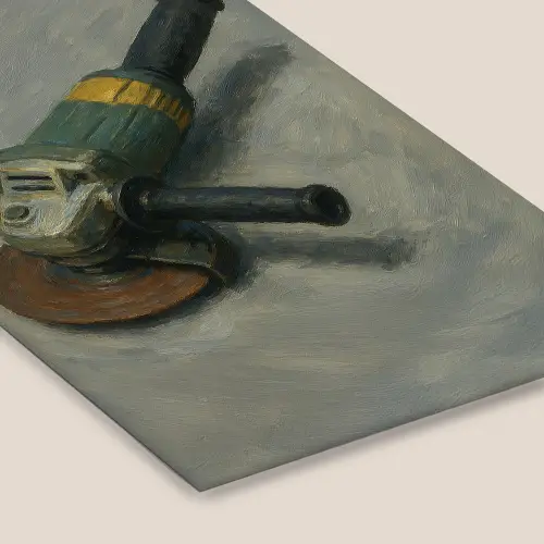 Haakse slijper - Schilderij - Gereedschap fotolijst zwart zonder passe partout klein -zsfeer6